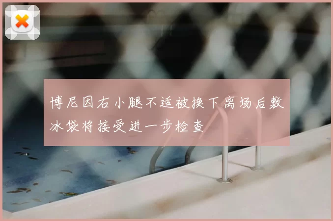 博尼因右小腿不适被换下离场后敷冰袋将接受进一步检查