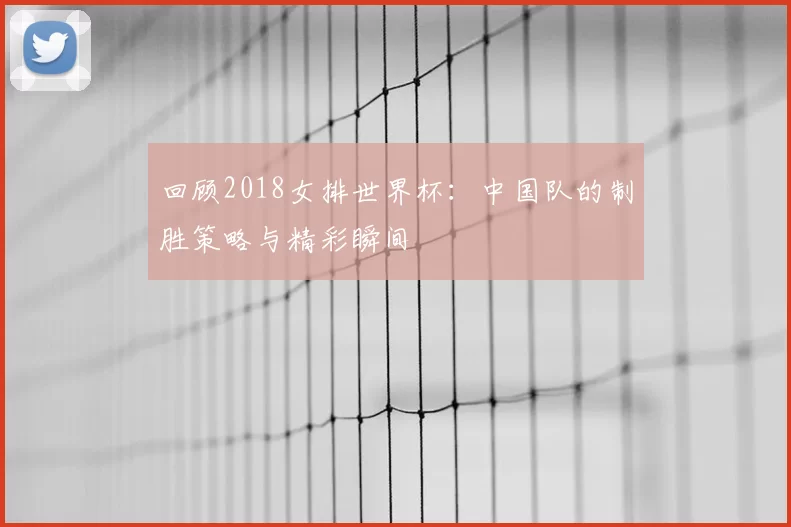 回顾2018女排世界杯：中国队的制胜策略与精彩瞬间